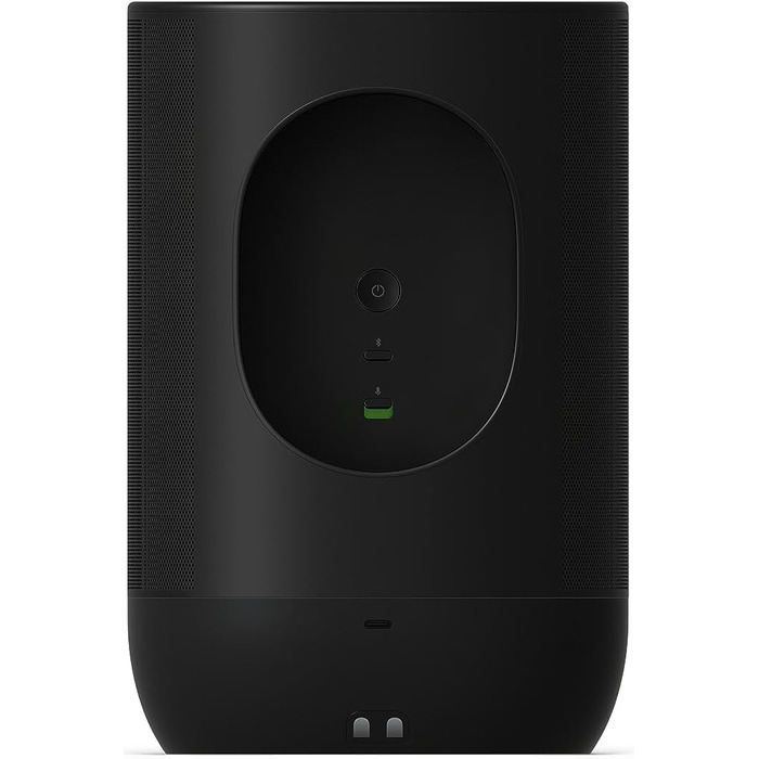 Sonos Move 2: Портативна бездротова колонка Wi-Fi/Bluetooth, чорна. До 24 год роботи, зарядка без дротів, сумісність з Alexa