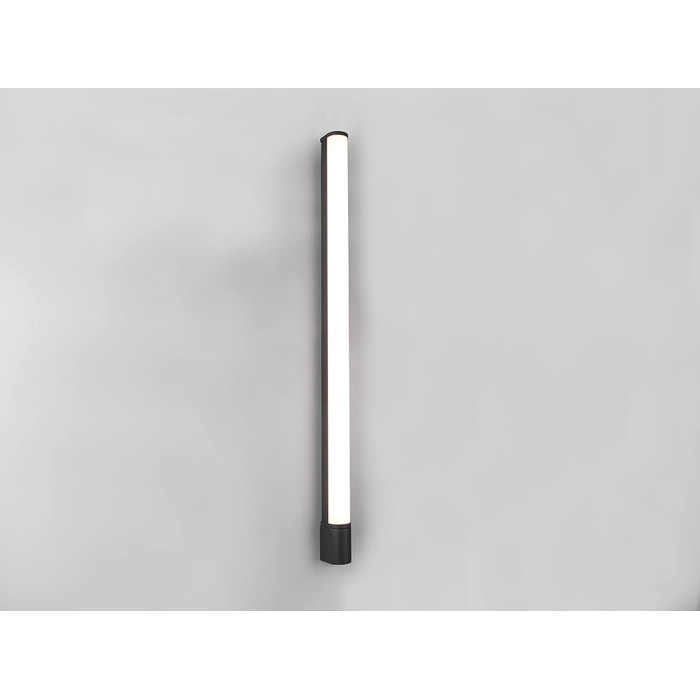 Trio Leuchten LED Bathroom Wall Light Piera 284074206, colored plastic, includes 8 Watt LED, switch, socket, (Matte Black, Width 119cm)
