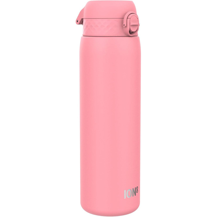 Ion8 Vacuum Insulated Stainless Steel Water Bottle, 1 Liter, 920 ml, Leak-Proof, One-Handed Opening, Secure Locking, Dishwasher Safe, Carrying Handle, Durable, Ideal for Sports and Yoga (OneTouch 2.0, Rose Pink)