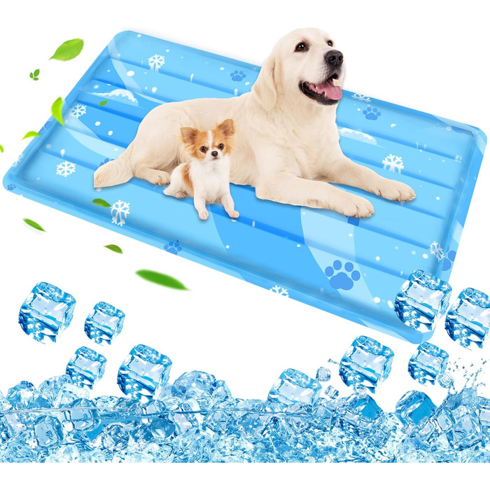 Кілим-охолоджувач для собак та котів, 50x90 см, блакитний. Самостійно охолоджуючий, з нетоксичним гелем, зносостійкий