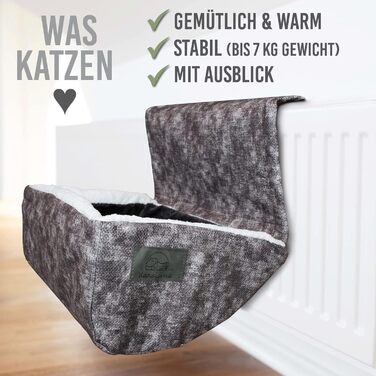 Heated Cat Bed | Also suitable for large cats | Cat Bed Heater Hanging Cave Cat Cat Heater Hammock Radiator Bed Cats Heated Cat Bed Cat XXL (Brown)
