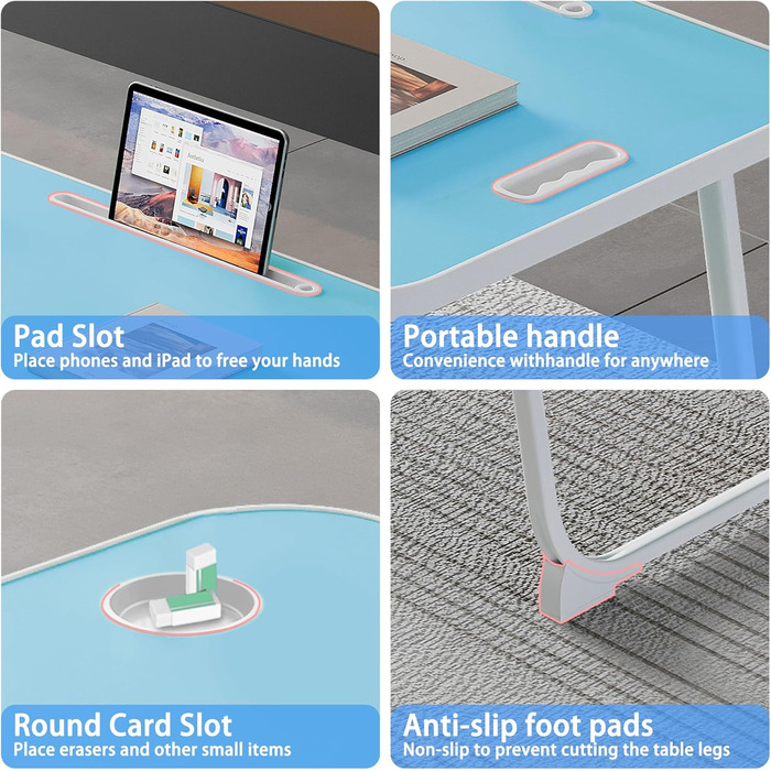 Зручний столик-підставка для ноутбука та їжі в ліжко/на диван (Blue)