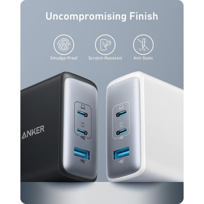 Зарядний пристрій Anker Nano II 100W: 3 порти USB-C для MacBook Pro/Air, iPad, Galaxy, iPhone та інших пристроїв