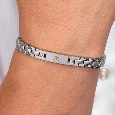 Браслет чоловічий Maserati JEWELS з нержавіючої сталі з позолотою, сірий - JM420ATH05