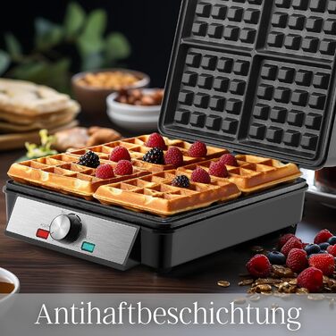 Електричний вафельниця XXL з 4 голівками, 1200 Вт | Вафельниця, Paninigrill, тостер для вафель, електрогриль | Вафельниця XXL