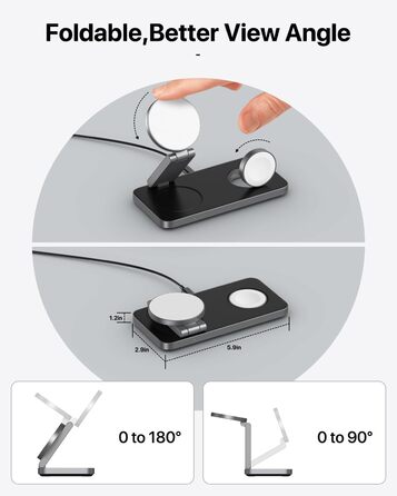 Бездротовий зарядний пристрій 3-в-1 MagSafe для iPhone, Apple Watch та AirPods Pro (Монохромний)