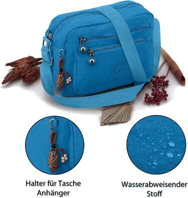 Сумка жіноча через плече ekavale Kleine Schultertasche синя нейлонова водонепроникна, легка крос-боді для дівчаток