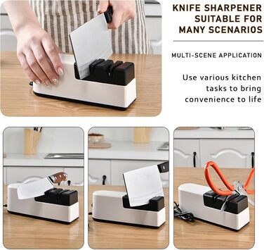 Електричний точилка для ножів 5 в 1: професійний набір для заточування ножів з прямою та зубчастою клинками, керамічних ножів
