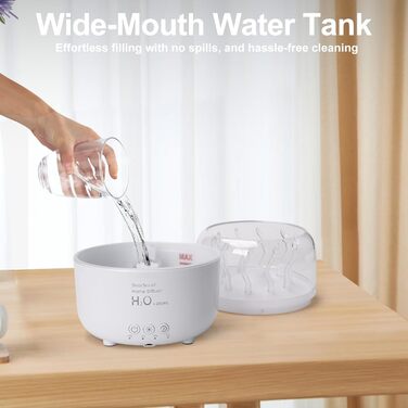 Аромадифузор та зволожувач повітря 280 мл з підсвіткою 7 кольорів, для спальні та рослин, 2 режими розпилення, таймер 2/4/8 годин, з пультом керування, обертовий, для дому