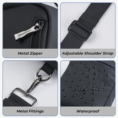 Сумка на груди Broadream: водонепроникна нагрудна сумка, чорна - для чоловіків та жінок, RFID-захист, для спорту та туризму