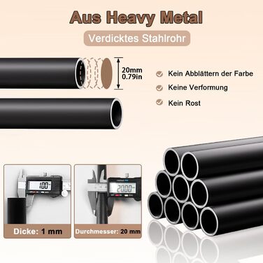 Вішалка для одягу металева подвійна Stabil з 8 гачками та 2 полицями для взуття, чорна – функціональна стійка для спальні