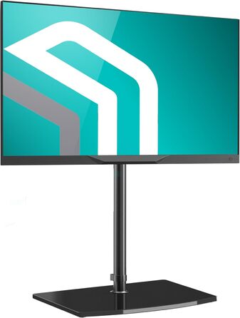 Підставка для телевізора ONKRON TS5065-B: поворотна, регульована по висоті, для телевізорів 30-60 дюймів, до 41 кг, VESA 400x400, з загартованого скла, чорна