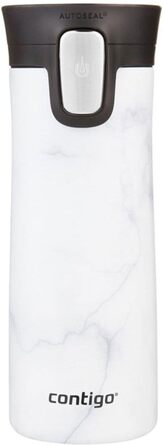 Термокружка Contigo Pinnacle Autoseal, 420 мл, нержавіюча сталь, з функцією Autoseal, не протікає, для кави з собою, BPA-free, білий мармур