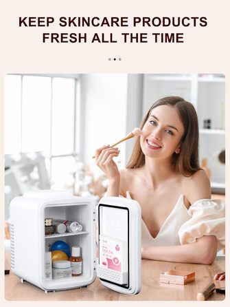 Reemix 4L Mini Fridge - Portable Cooler & Warmer for Beauty, Drinks & Snacks