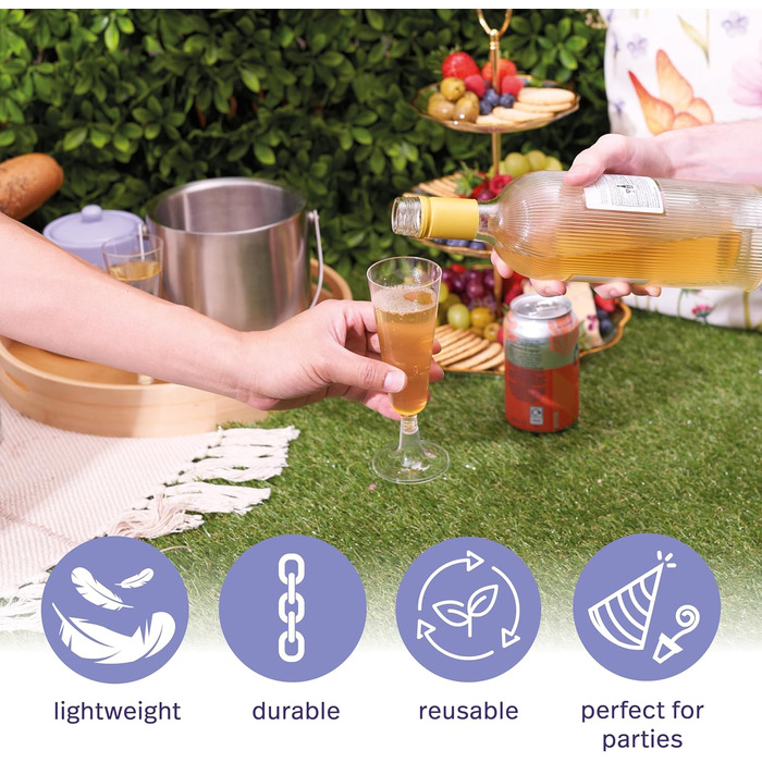 Набір келихів для шампанського Matana 48 шт. 150 мл, пластикові, преміум-якість, багаторазові