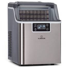 Машина для приготування льоду Klarstein Eiswürfelmaschine - для дому, кемпінгу, HoReCa, 20 кг/24 год, срібна