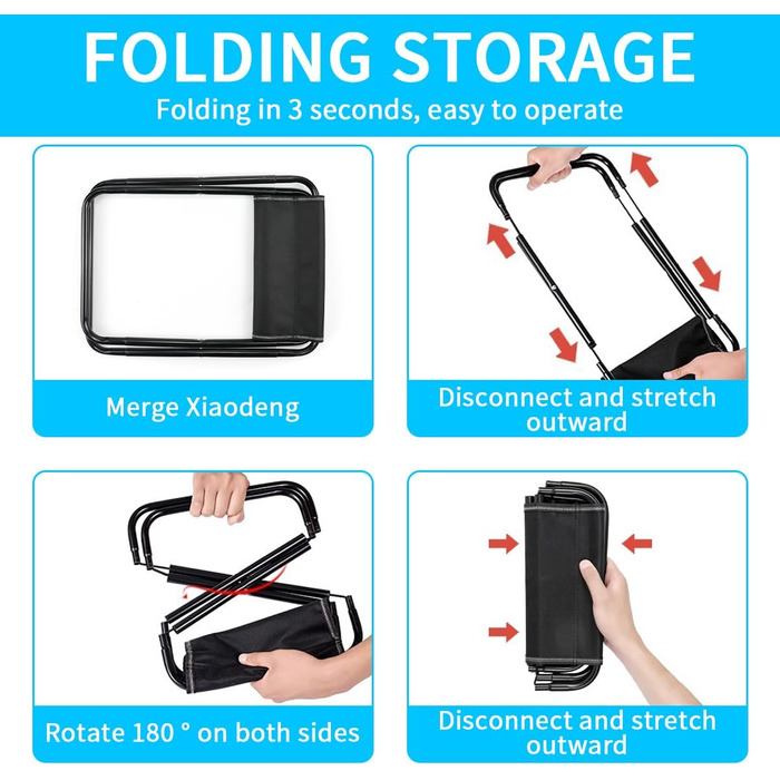 Розкладний туристичний стільчик для відпочинку на природі: кемпінг, риболовля, пікнік, пляж. З сумкою для зберігання