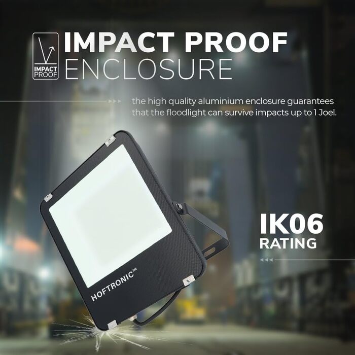 HOFTRONIC - LED Floodlight Outdoor 200W 32000 Lumens 160lm/W Neutral White Outdoor Floodlight Super Bright Outdoor Spotlight IP65 Spotlight 5 Year Warranty (100 Watt, 6400k)