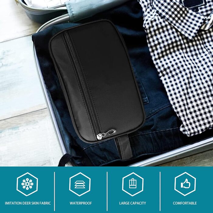 Чоловічий туалетний набір FITDON, водонепроникна сумка для туалетних речей, валіза, чорна