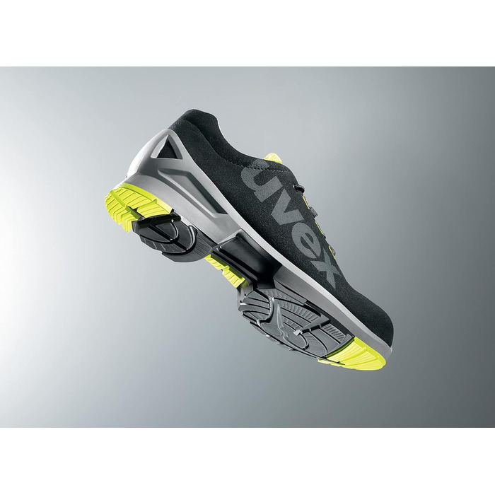 Робочі черевики Uvex 1 Halbschuh S2 SRC, чорно-лаймові, 45 EU (для жінок та чоловіків)