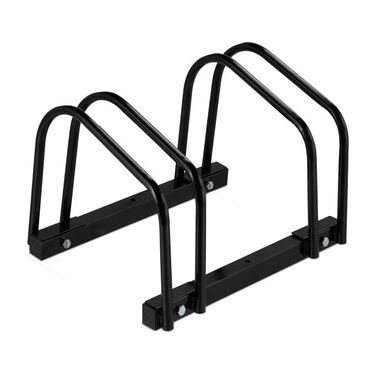 Relaxdays 2-bike bicycle stand, black
