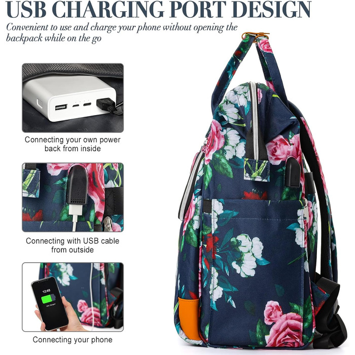 Жіночий рюкзак, шкільний рюкзак для дівчаток-підлітків, 15.6