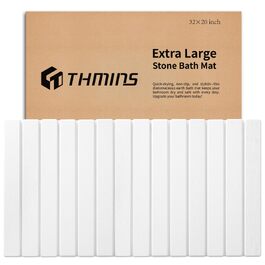 Килимок для ванної THMINS XXL з діатоміту (кізельгуру), швидкосохнучий та абсорбуючий, 80 x 50 см, білий
