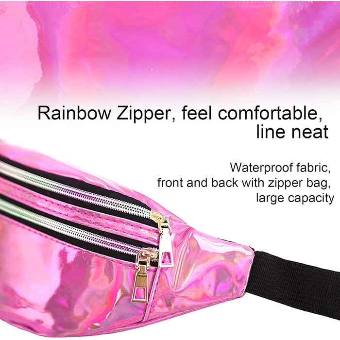 Стильна поясна сумка-фенні-пак AYNKH з трьома відділеннями, водонепроникна, унісекс (ясний рожевий)