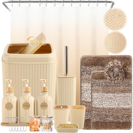 розмір: набір для ванної кімнати + штора для душу + килимки для ванної