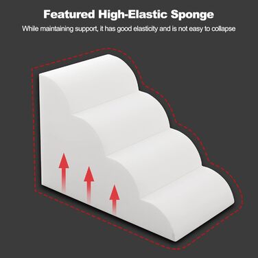 Сходинки для собак Galatée з 4 сходинками, неслизькі, для ліжка/дивану, знімний чохол, губка з високою щільністю, портативні (світло-коричневий)