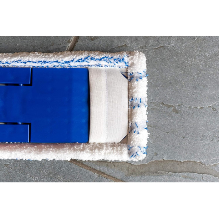 Sonty 5-Piece Replacement Mop Pad, Microfiber, Professional Mop 40cm White with Blue Stripes (5)