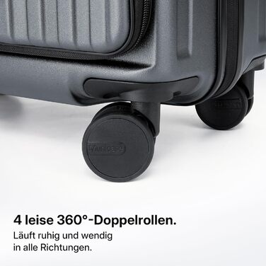 Розкладний валіза-тролей з жорсткою обшивкою та верхньою відкривальною панеллю, компресійним ременем та додатковим місцем для зберігання | Міцний, розтяжний, стійкий до подряпин, легкий (Бізнес-сірий, L-65см) L-65см Бізнес-сірий