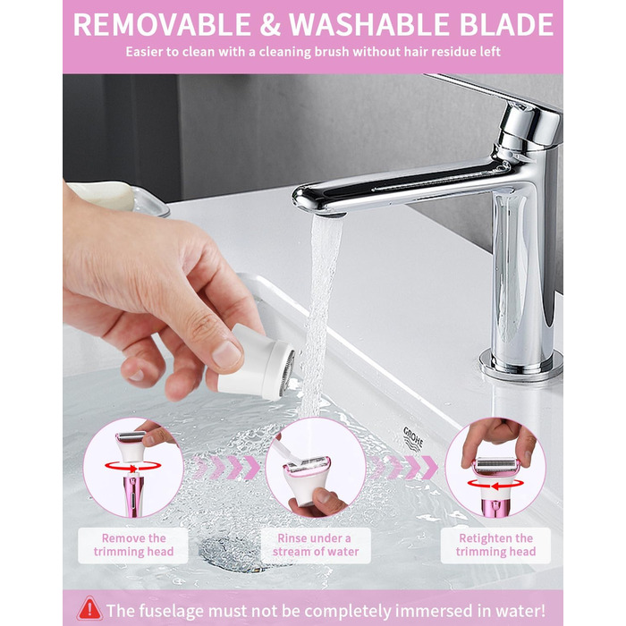 Електричний жіночий тример 5-в-1 для тіла, бікіні, брів та носа. USB-зарядка. Білий (фіолетовий)