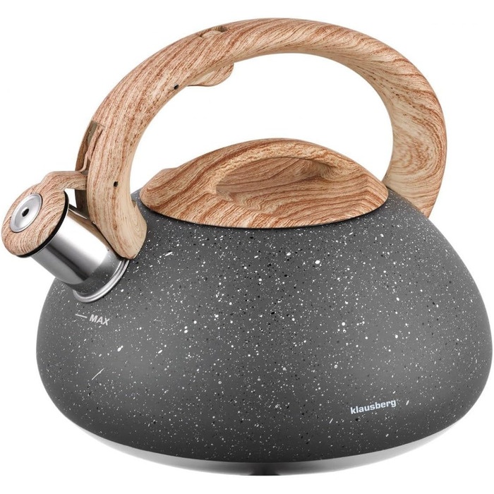 Чайник Klausberg з нержавіючої сталі з фляговим корпусом, 2.7 л (сірий)