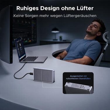 Зовнішній корпус для M.2 NVMe SSD UGREEN 80Gbps, сумісний з Thunderbolt 5/4 та USB4