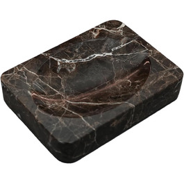 Миска для мила Naturmarmor, темно-коричнева, прямокутна, 12x9 см. Тримач для мила з вапняку, для ванної кімнати та кухні