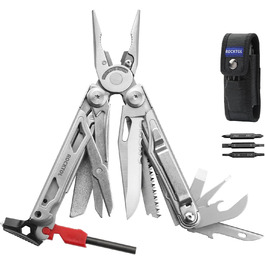 ROCKTOL 22-in-1 Multifunction Pliers - Camping Survival Tool with Fire Starter, Whistle, Glass Breaker & Safety Lock