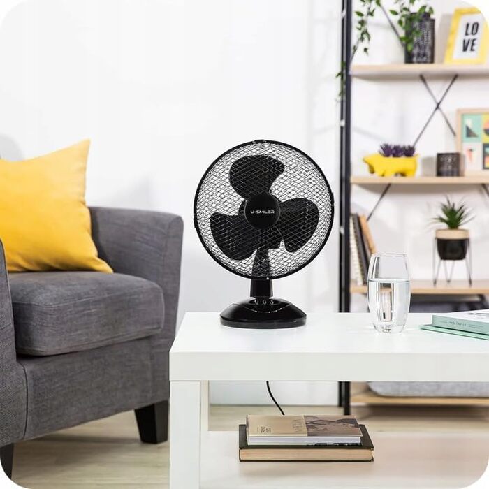 Настільний вентилятор тихий 20W, діаметр 28 см, з осциляцією, 2 швидкості, регульована висота, для спальні/офісу, підлоговий, альтернатива кондиціонеру