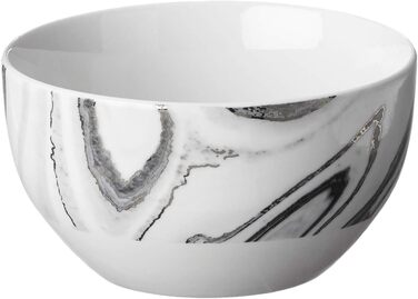 Набір посуду American Atelier Marble Coupe 16 предметів - порцеляновий сервіз для вечері, білий/чорний