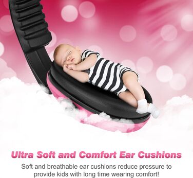 Навушники для захисту від шуму для дітей - комфортні, складні, для школи, аутизму, сну, навчання, ADHD, феєрверків, концертів (1 шт., темно-рожевий)