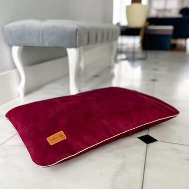 М'яке ліжко-подушка для собак та котів. Зміцнена, м'яка, безпечна для тварин. Розмір 60x40 см, колір вишня (XS)