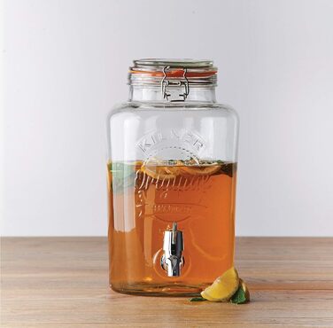 Диспенсер для напоїв Kilner з краном, скло, прозорий, 5 л, 18,2x25,4x31,5 см