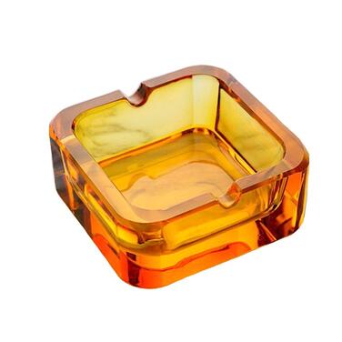 Вінтажна попільничка з кришкою, металева, з кулькою, непротікаюча, для дому, офісу, готелю, вулиці - декоративний подарунок (жовта)