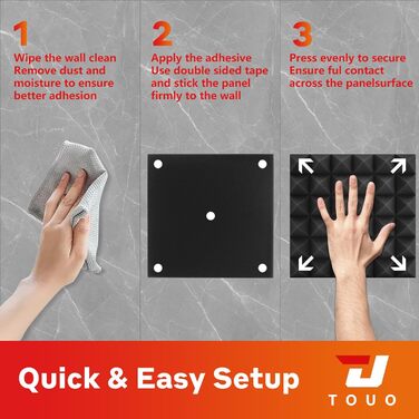 Акустичні пірамідні панелі для звукоізоляції стін та стелі, вогнестійкий шумопоглинаючий поролон для студії, 30x30x5 см, чорний, 24 шт.