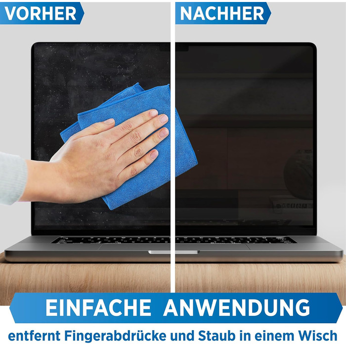 PRINOX Набір для чищення екранів 250 мл: засіб + мікрофібра + пензлик для мобільних, ноутбуків, телевізорів (LCD, LED, OLED, QLED, TFT) від жиру та відбитків пальців