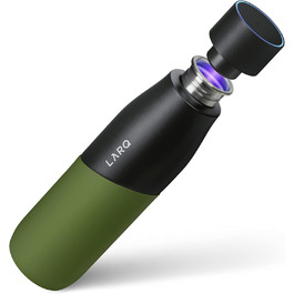 LARQ Movement PureVis 950ml – UV Self-Cleaning Stainless Steel Bottle with Silicone Sleeve | Lightweight, Impact-Resistant, Keeps Water Cool | Fitness, Running & Outdoor Activities, (710 ml, Black/Pine)