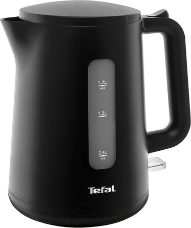 Електричний чайник Tefal Includeo KI5338, 1.7 л, 2400 Вт, з фільтром та протиковзкою ручкою, чорний