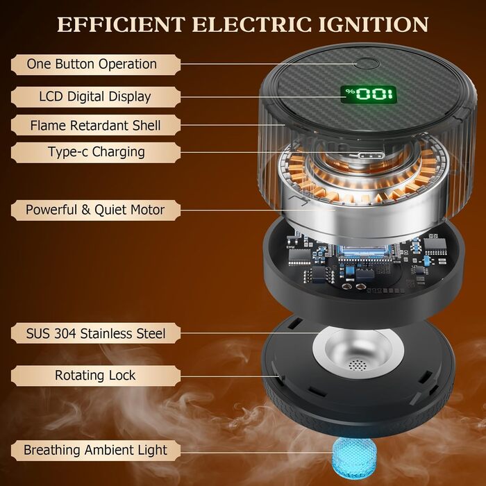 Набір для копчення коктейлів CIRYASR, електричний, без бутану, з 6 смаками, RGB-підсвічування, для віскі, бурбон, як подарунок для чоловіків