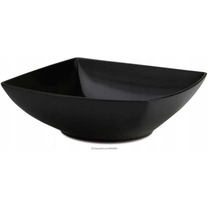 Набір посуду Konsimo для 6 осіб (18 предметів) - EPIRI: Сучасний сервіз з чорного матового стекопласту для сім'ї