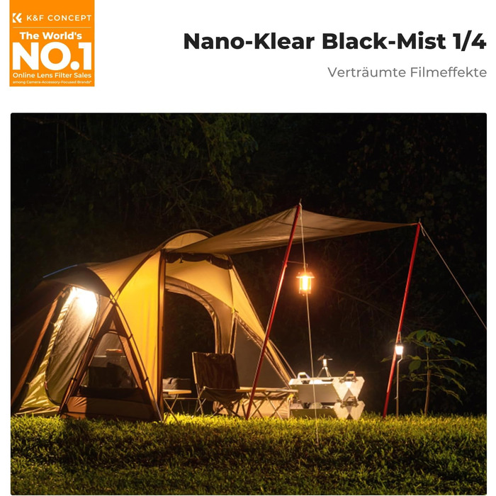 Фільтр K&F Concept 67mm Black Promist 1/4 з оптичного скла з багатошаровим нанопокриттям для відеозйомки/портретної фотографії (Nano-Klear)